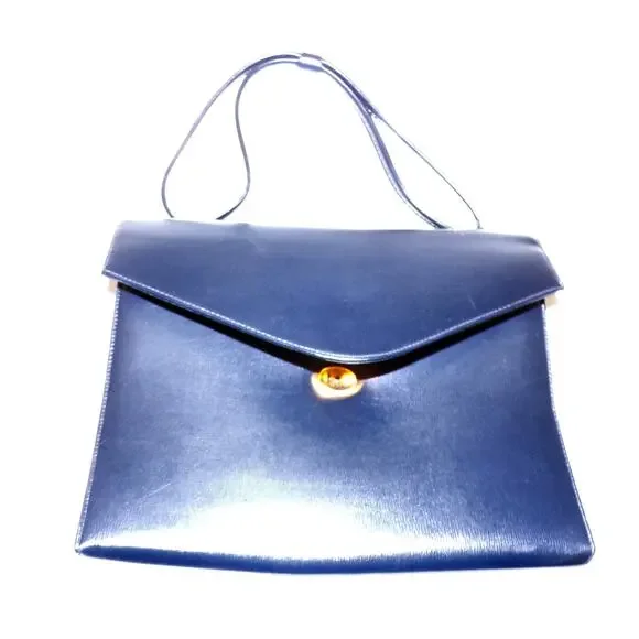 Martin of Calif. Vintage Navy Blue Bag Classic Style MCM Church Lady Look - Picture 2 of 2